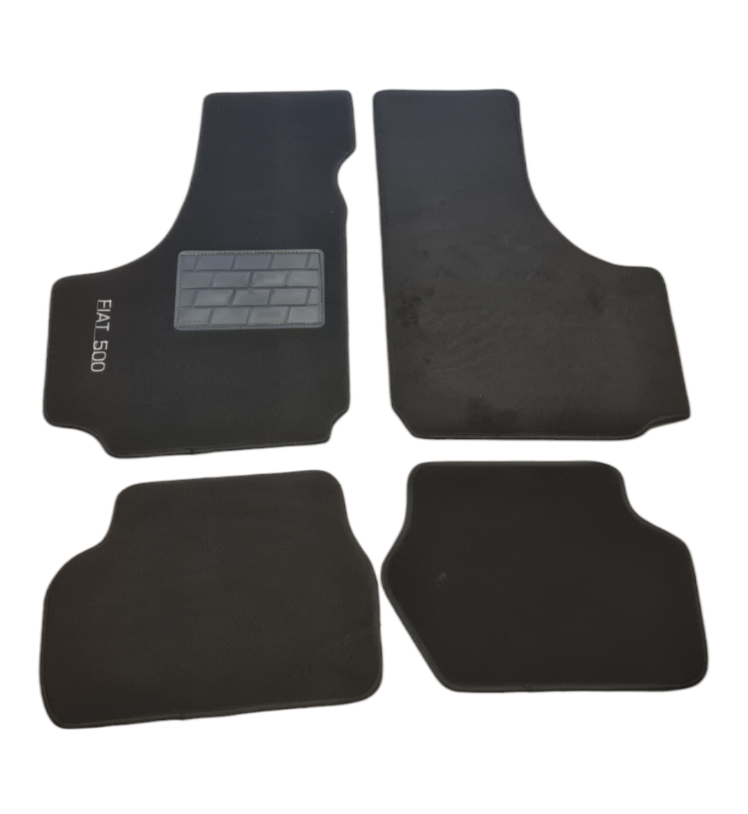 Tappetini Auto Per Fiat 500 3P 2012-2022 - Personalizzati, Logo Ricamato, Bordo Blu, Antiscivolo - Foto 2