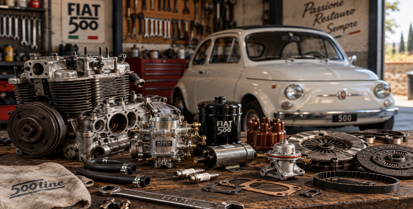 Ricambi meccanici Fiat 500 d'epoca - motore e componenti