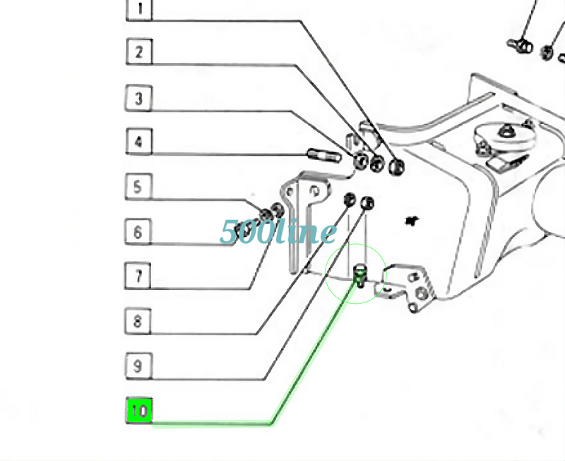 Kit bolts fixing lower part of air conveyor Fiat 500