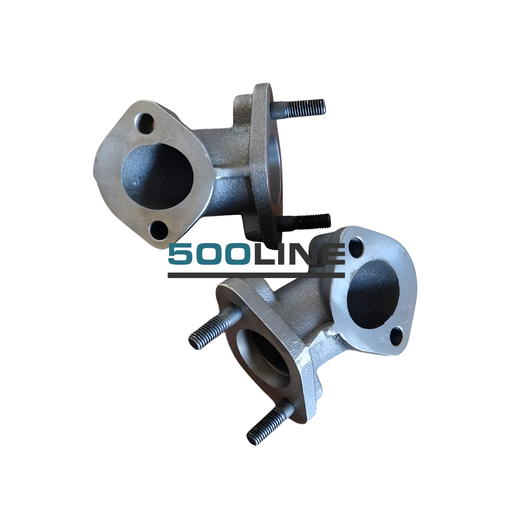 Coppia Collettori scarico con prigionieri Fiat 500 D F L R 126 epoca alta Qualità come originale. Ricambi meccanica alta qualita' d'epoca