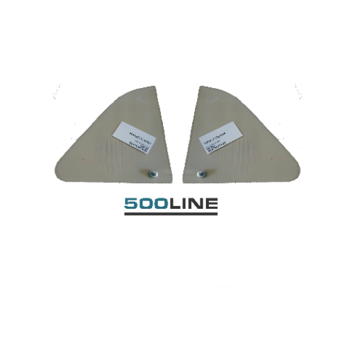 Coppia Cristalli vetro deflettore DX/SX Fiat 500 L R  con supporto maniglia, vetri auto d'epoca italiane 
