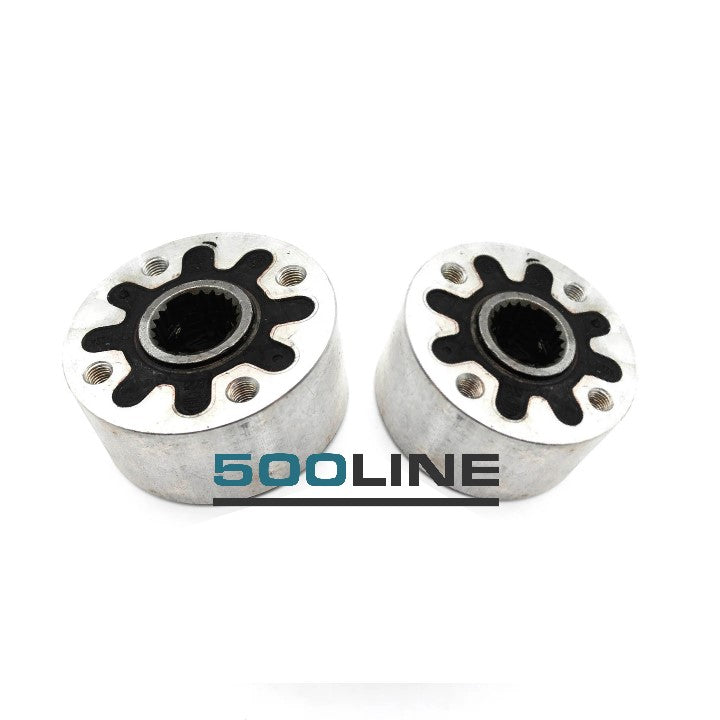 Coppia Giunti elastici Semiassi Fiat 500 D F L R Epoca con alloggio piastrina come originale per restauro fiat 50 specifiche ASI