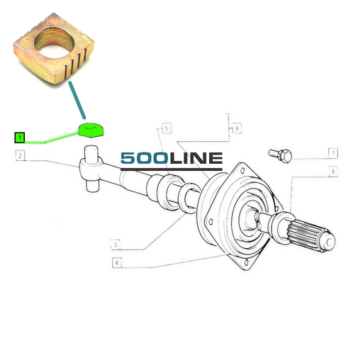 Coppia pattini spine semiasse Fiat 500 126 d'epoca disegno trasmissione Fiat 500 epoca