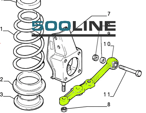 Braccio Oscillante Sospensione Ruota Anteriore Fiat Panda 141  dettagli e disegno tutorial montaggio
