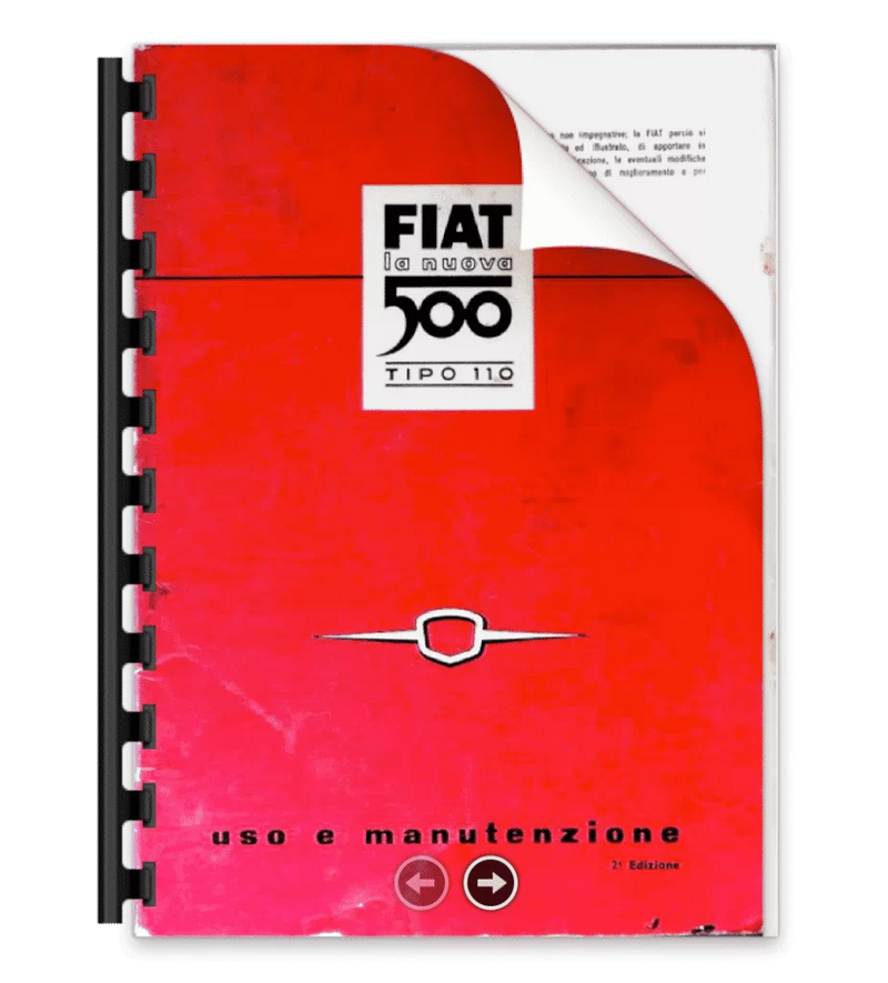 Manual de uso y mantenimiento del Fiat 500 D clásico.