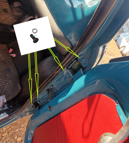 Fissaggio cerniere porta Fiat 500 d'epoca alta qualità restaurare fiat 500