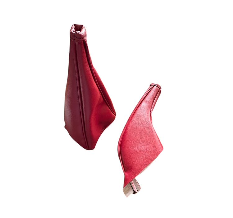 Coppia cuffie in ecopelle Leva cambio e freno a mano colore Bordeaux alta qualità