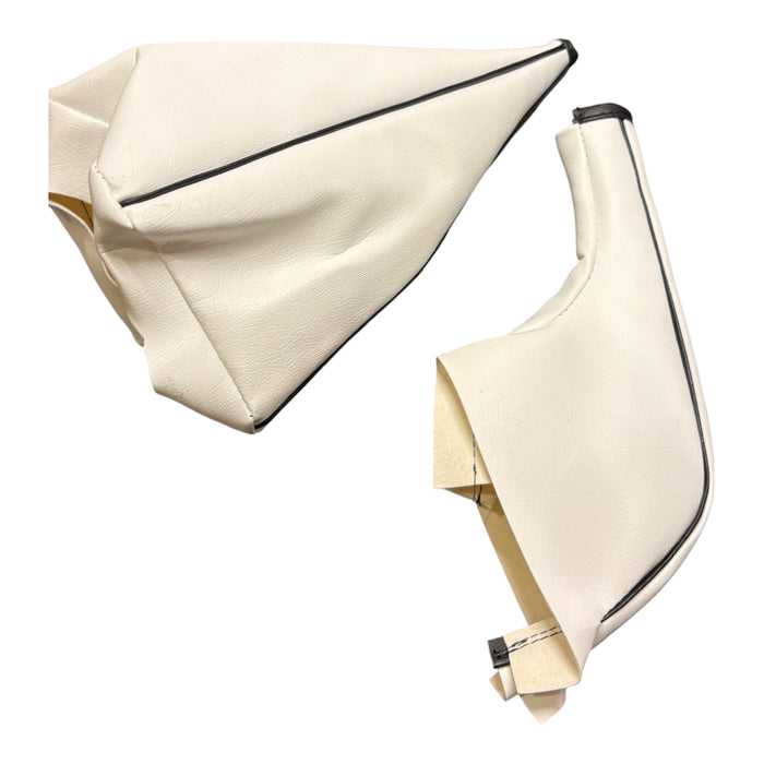 Coppia cuffie in ecopelle Leva cambio e freno a mano colore Bianco alta qualità