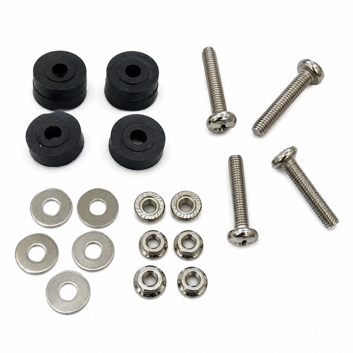 Kit completo fissaggio targa Fiat 500 d'epoca – Distanziali in gomma + viti e dadi in acciaio inox