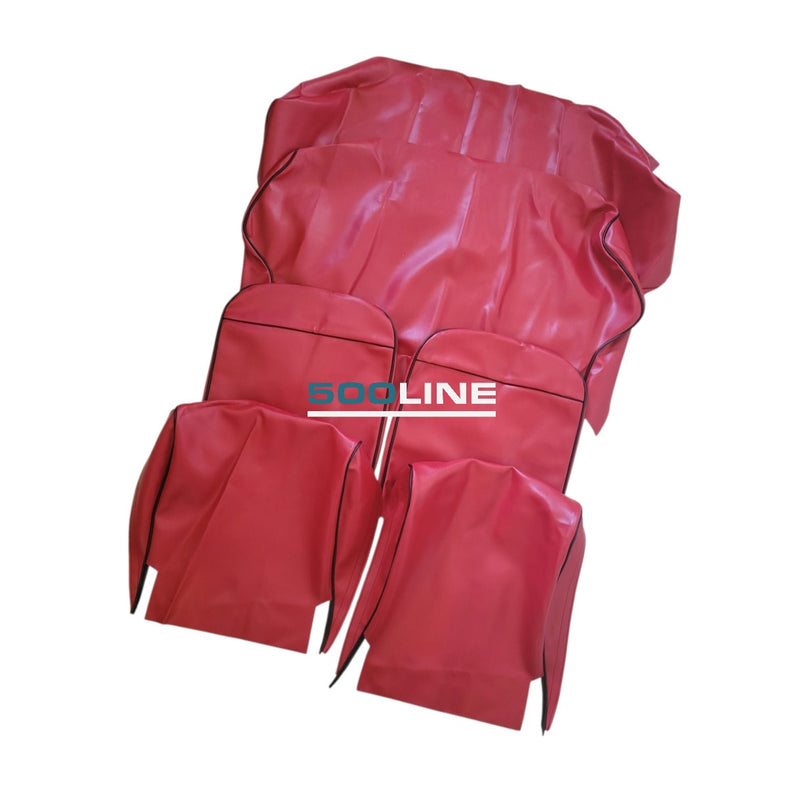 Kit de housses de siège couleur ROUGE uni pour Fiat 500 F d'époque