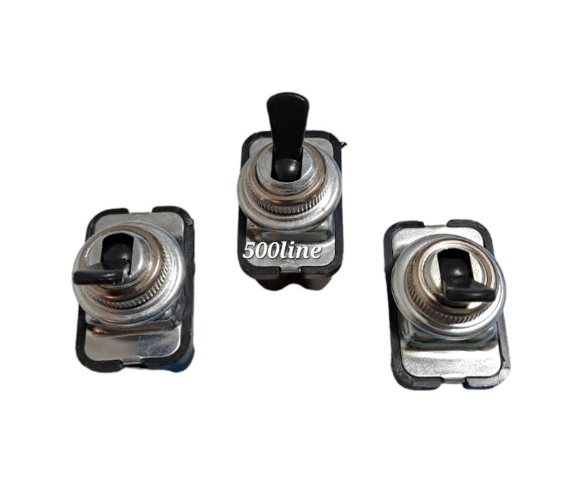 Kit 3 interruttori cruscotto ghiere cromate Fiat 500 F e Giardiniera connettori tondi