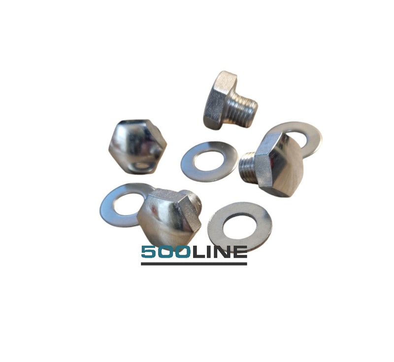 Kit 4 bulloni con rondelle fissaggio coppa ruota  Fiat 500 d'epoca