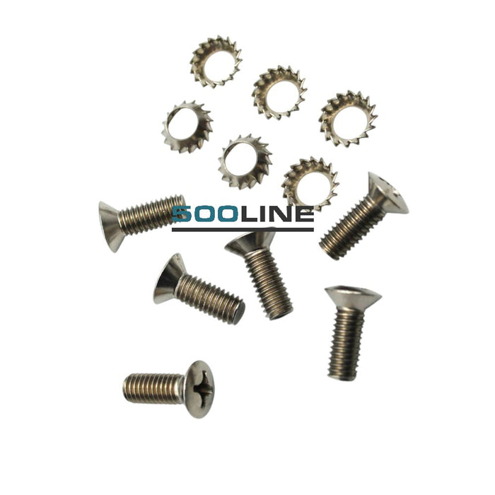 Kit 6 viti + rondelle montaggio meccanismo interno serratura porta Fiat 500 epoca