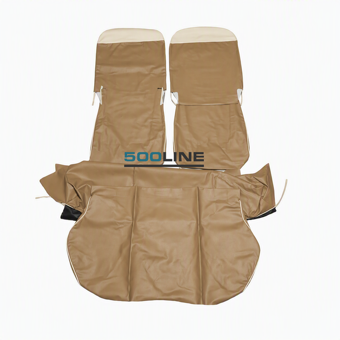 Kit Fodere Sedili Nocciola con Fascia Avorio – Fiat 500 F 1965-1968 