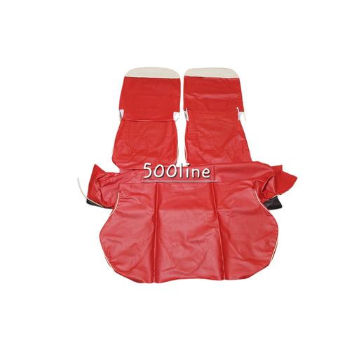 Kit Fodere Sedili Rosso con Fascia Avorio – Fiat 500 D Epoca
