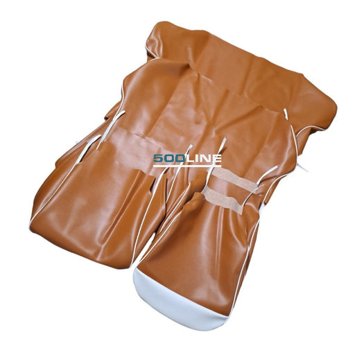 Kit Fodere sedili OCRA con fascia superiore Bianca Fiat 500 F d'epoca Alta qualità 