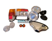 Kit completo fanaleria completo classico Fiat 500 F L R  il restauro perfetto per la tua Fiat 500 d'epoco materiali alta qualità fanali anteriori posteriori cromatura originale