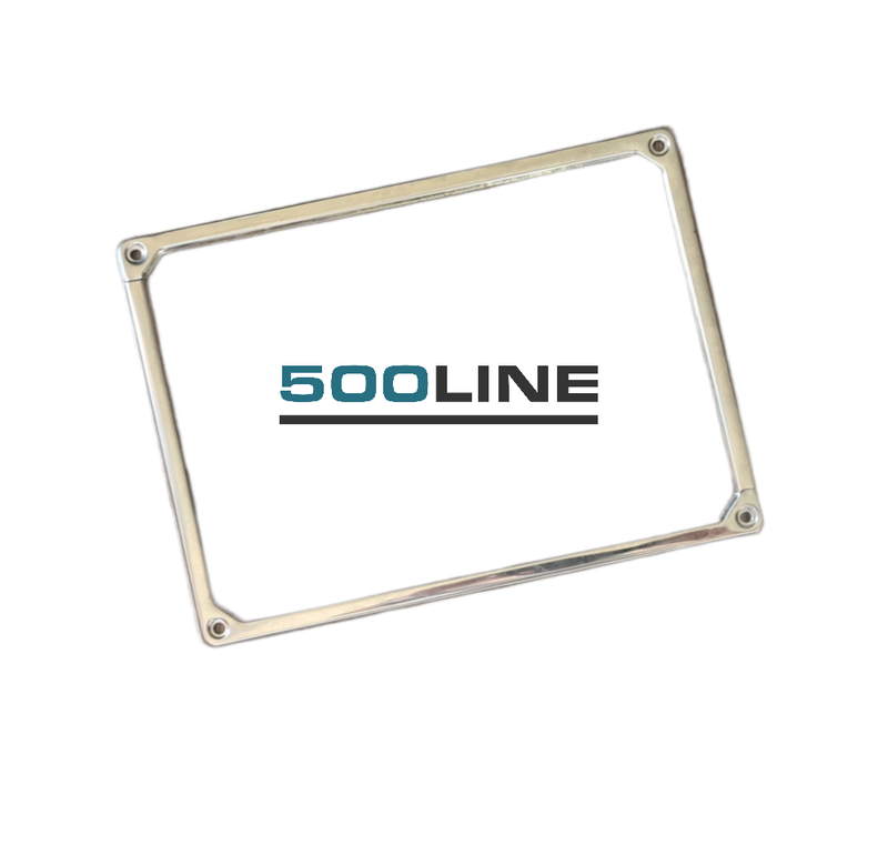 Pair of Fiat 500 front and rear steel license plate frames