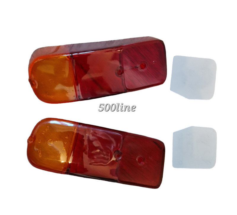 Par de carcasas de faros traseros Fiat 500 N D 600 D E, sin catadióptros