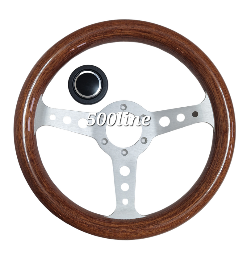 Volante deportivo de caoba Fiat 500 tipo Mille Miglia 320 mm
