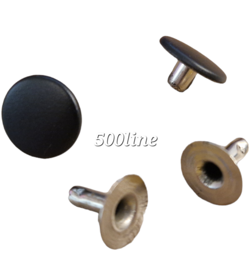Paar blindnagels voor bevestiging centrale stang hardtop Fiat 500 vintage