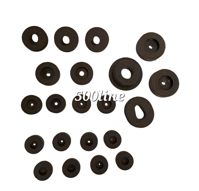 Kit Gommini Passacavo vari Fiat 500 varie misure 21 pezzi
