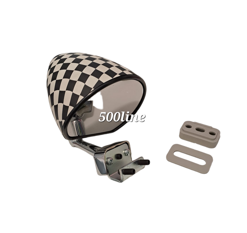 Specchio Retrovisore Laterale a Morsetto a Scacchi | Fiat 500 e Auto d'Epoca