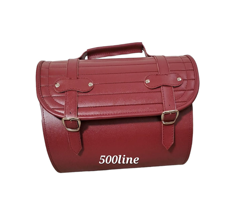 Maleta bolsa trasera de ecocuero acanalada BORDEAUX acanalada Fiat 500 época alta calidad