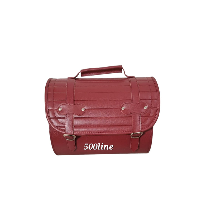 Maleta bolsa trasera de ecocuero acanalada BORDEAUX acanalada Fiat 500 época alta calidad