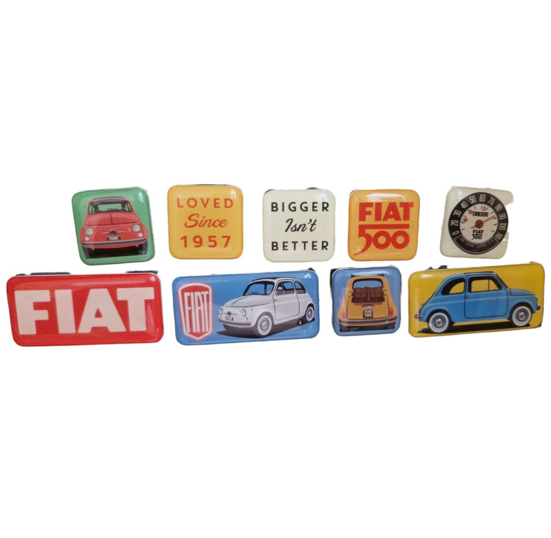 Set 9 magneti Fiat 500 vintage