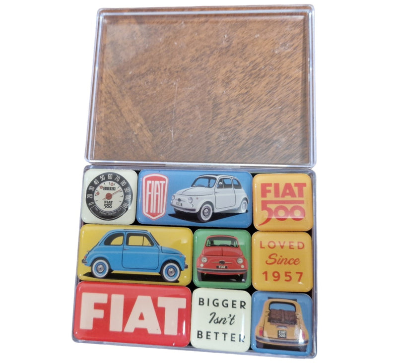 Set 9 magneti Fiat 500 vintage