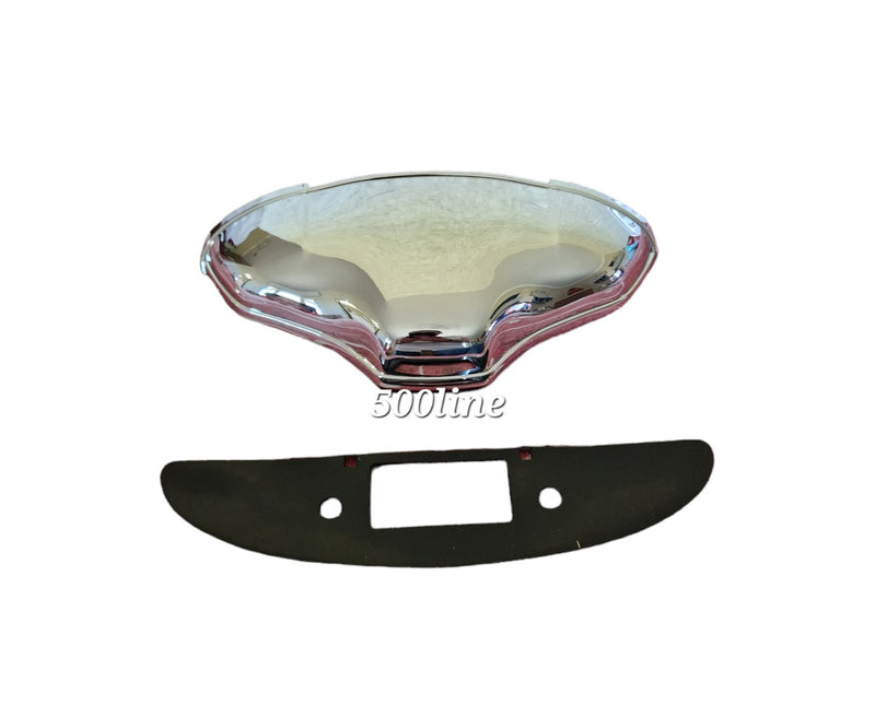 Luz de matrícula para Fiat 500 F, L y R clásicas, cromada, de alta calidad, con junta incluida