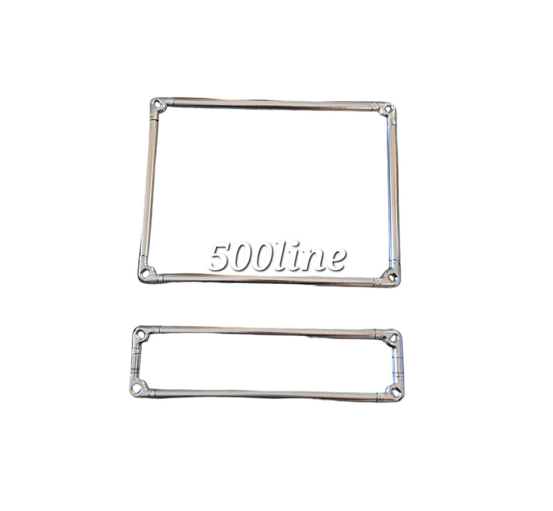 Pair of Fiat 500 front and rear steel license plate frames