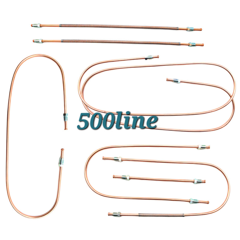 Kit completo de tubos de freno de cobre para Fiat 500 D/F, primera serie