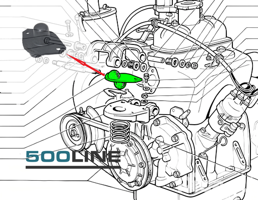 Piastra Tassello elastico supporto motore Fiat 500 d'epoca disegno specifico restauro 500