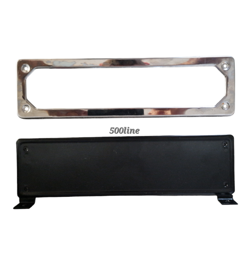 Porta Targa Anteriore Cromato Fiat 500 - Kit Completo in Metallo