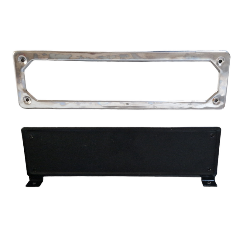 Porta Targa Anteriore Cromato Fiat 500 - Kit Completo in Metallo