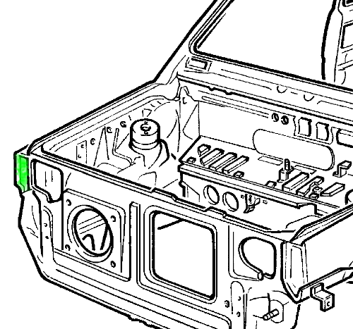 Reparatie bevestiging achterlicht spatbord voor rechts Fiat Panda 141