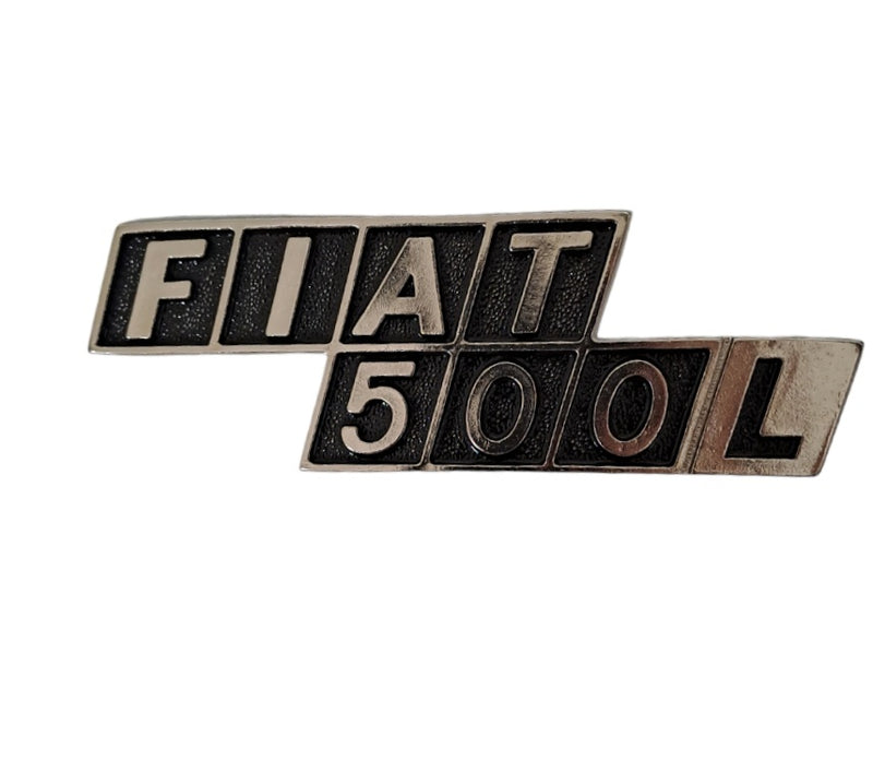 Embellecedor con inscripción trasera de zamak para Fiat 500 L clásico