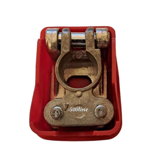 Morsetto batteria positivo con attacco rapido rosso  Fiat 500 126 d'epoca
