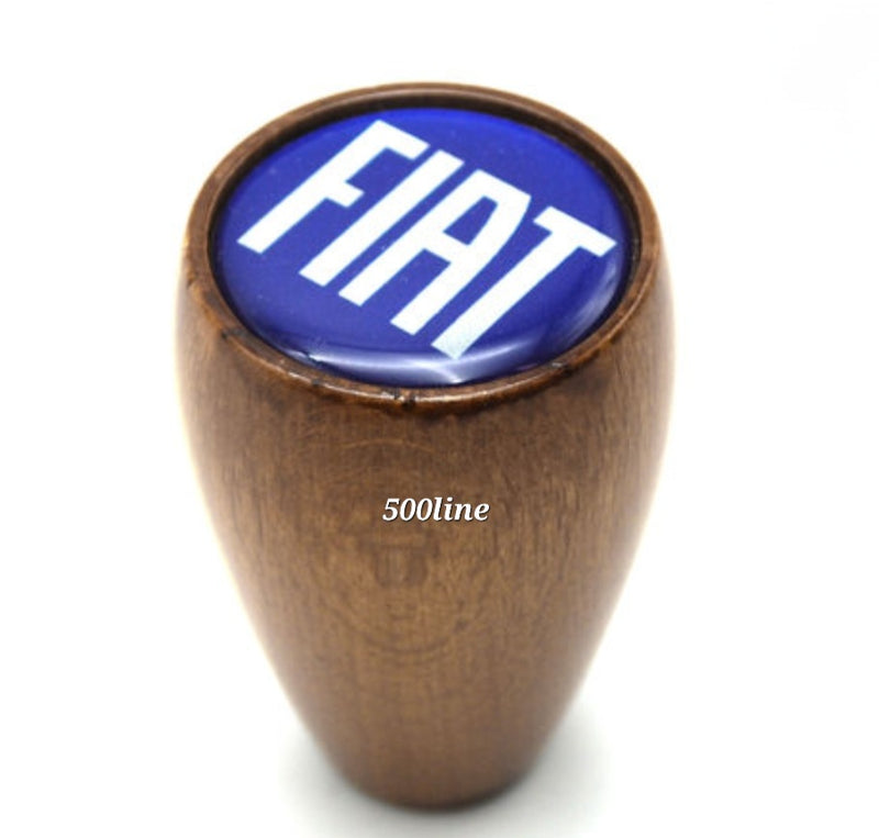 Pomello leva cambio in legno con logo Fiat 500 d'epoca