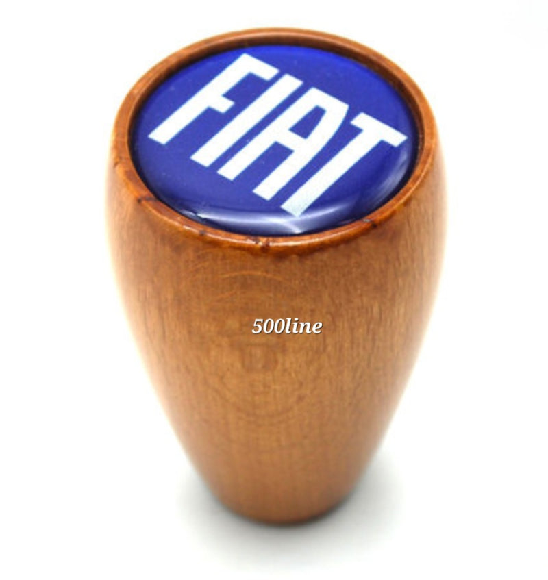 Pomello leva cambio in legno con logo Fiat 500 d'epoca
