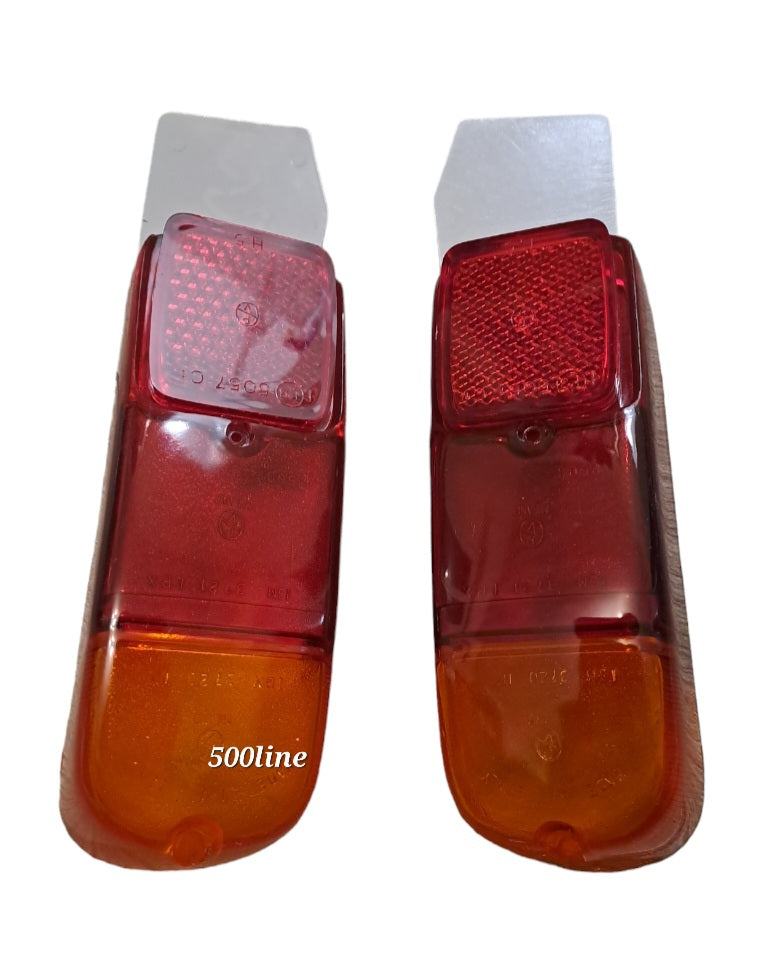 Paire de lentilles de feux arrière Fiat 500 N D 600 D E, avec catadioptres