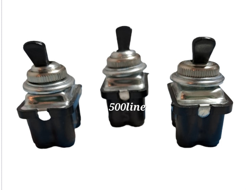 Kit 3 interruttori cruscotto ghiere cromate Fiat 500 F e Giardiniera connettori tondi