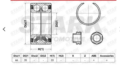 Kit cuscinetto Ruota Anteriore Fiat Nuova 500 Panda II III