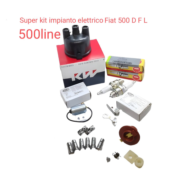 Super Kit Revisione Impianto Elettrico Spinterogeno accensione Vecchia Fiat 500 D FL Epoca