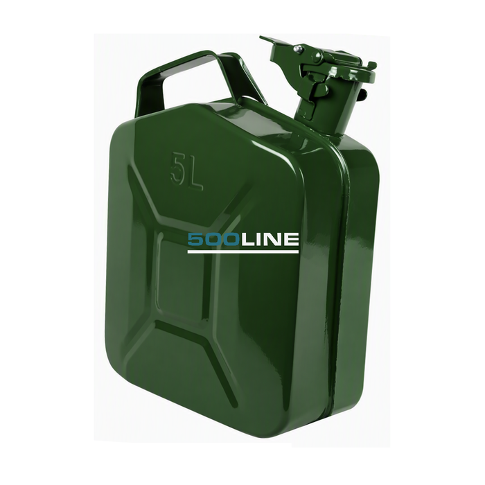 Tanica carburante 5 litri in metallo verde scuro per auto d'epoca