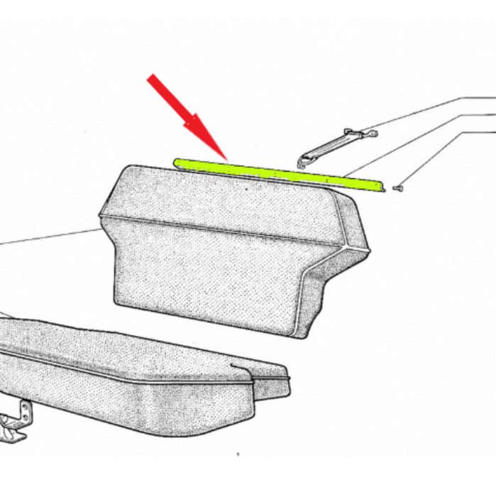 Asta in metallo fissaggio schienale posteriore Fiat 500 D F L