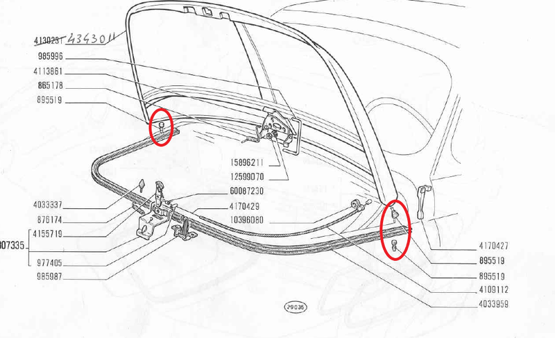 Gommino 6mm paracolpo battuta cofano anteriore Fiat 500