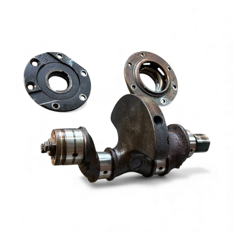 Albero motore Fiat 500 F L d'epoca completo di bronzine - vista frontale

